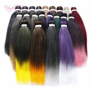 Pre Sträckt Easy Braid Hair High Quality Ombre Jumbo Braiding Hair Synthetic Crochet Braids Hårförlängningar 20 