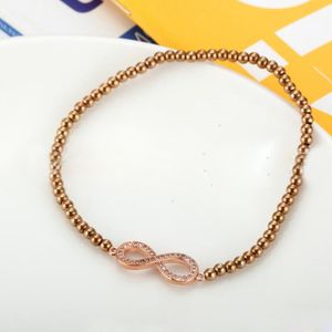 Simple Auspicious Digital Personalized Cute Character 8 Bracelet for Women and Girls Romantic Bead chain