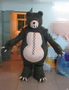 Halloween Black Bear Mascot Costume Cartoon Cruel Zombie Bear Anime Tema Carattere di Natale Fancy Costumi Fancy Costumes Outfit per adulti