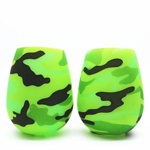 Silicone Copa Wine Glasses Camouflage Lip Crânio Nacional Bohemia bolha garrafa de água Copos externas Cerveja Whisky Vidro Copos 170712