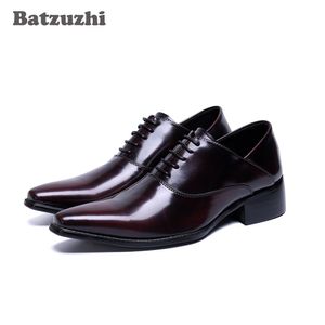 Batzuzhi Scarpe Da Uomo In Pelle Formale Moda Punta A Punta Scarpe Da Uomo In Vera Pelle Lace-up Business Party Scarpe Maschili Zapatos Homb