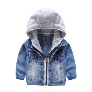 Jaquetas jaquetas meninas crianças primavera meninos hoodies casaco denim manga longa outerwear crianças blusão para 2 3 4 5 6 8 anos