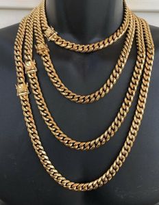 Harlembling 10mm Męskie Miami Cuban Link Chain 14K Pozłacane ciężkie 18 