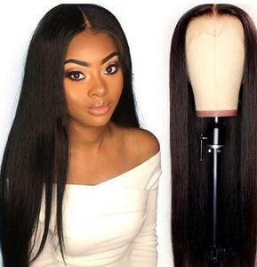 2020 Hot Selling Lace Front Human Hair Wigs Densitet Gratis Part Brasilianska Straight Lace Front Paryker med Baby Hair För Black Women Non