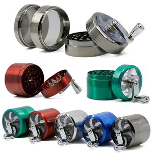 Grinder de ervas de 50 mm de 50 mm 4 camadas de tabaco alça de zinco moedor de metal para ervas secas vaporizador de caneta trituradores de fumaça