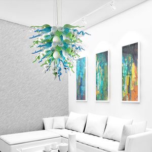 New Arrival Rustic Pendant Lamps Blown Glass LED Bulbs Chandelier Lighting Turquoise Green White Living Room Chandeliers for Sale