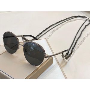 New 2184 Sunglasses with Pearl Adjustable Chain Women Fashion Letter Sunglasses with Stamp UV400 Lens with Box