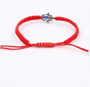 Luckyturkish onda ögonarmband för kvinnor män handgjorda flätade rep kedja röda armband