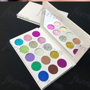 DIY Lidschatten 15 Loch weißes Papier Palette mit Spiegel SHIMMER GLITTER MATT 122 Farbe mischen OEM-Logo neu kommen selbst ausdrucken Stil