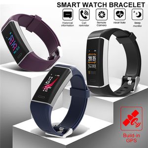 W7 Smart Bractelet GPS Сердечный монитор Фитнес-трекер Спорт Смарт-часы Водонепроницаемый Цветной экран Наручные часы для iOS Android iPhone Watch
