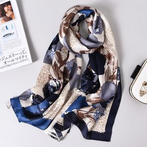 Wholesale- and Winter New Ladies Premium Silk Scarves Printed Mulberry Silk Sunscreen Scarf Fashion Shawl