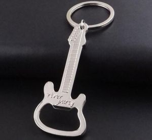 Partihandel Gift Zinc Alloy Beer Guitar Bottle Opener Bottle Opener Keychain KeyRing Key Chain Key Ring