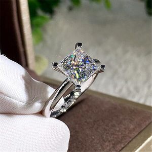 Vecalon Princess Promise Ring 925 Sterling Silber 0,5 ct 5A Cz Statement Ehering Ringe für Frauen Brautschmuck