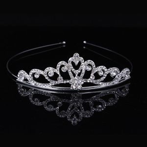 Kızların baş parçaları kızlar kristal tiara taç rhinestone baş parçaları bantlar düğün partisi takı saç aksesuarları prenses headdress