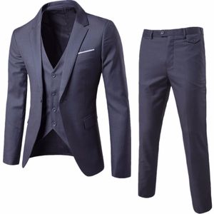 Slim Fit Cinzento Noivo Smoking Notch Lapela Men Wedding Tuxedos Popular Men Business Jantar Prom Blazer 3 Piece Suit (Jacket + Pants + Tie + Vest) 1062