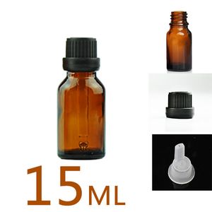 Glasflaschen für ätherische Öle, 15 ml, nachfüllbar, leere Bernsteinflasche mit Öffnungsreduzierer, Tropfer und Verschluss, Heimwerkerbedarf, Werkzeugzubehör