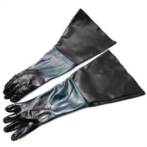 Heavy Duty Gloves Soft PVC Vinyl Sandblasting Gloves 60cm For Sandblaster Sand Blast Cabinet Machine