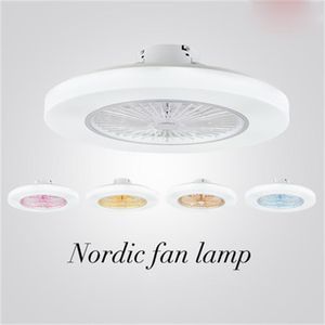 modern three-color dimming fan lamp modern chandelier minimalist restaurant lying chandelier fan ceiling lamp Pendant Lights