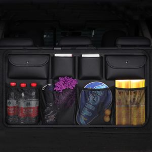 Luxury leather 8pockets Organizer Auto parts Rear Seat Back Storage Bag Car Trunk MultiPocket Stowing Tidying Interior Accessories2632