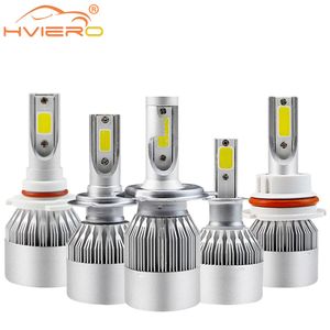 Vit bil LED-strålkastare C6 H1 H3 H4 H7 H11 HB3 9005 HB4 9006 COB 72W 7600LM Auto Front Fist Bulb Automobile Headlamp DRL 6500K