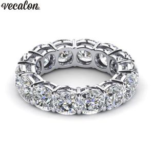 VECALON 10 STYLES RINGGI CLASSICO CHEDED CLASSE 925 Anelli di fidanzamento con diamante in argento sterling per donne che dropshipping gioielli