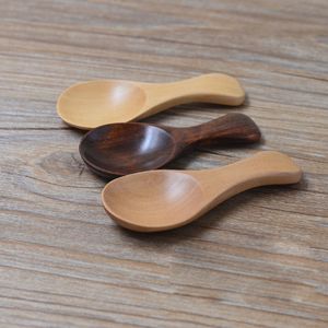 Mini Ahşap Kaşık Teaspoon Baharim Gereçleri Çay Kahve Süt Kaşık Çocuk Dondurma Scoop Sofra Aracı