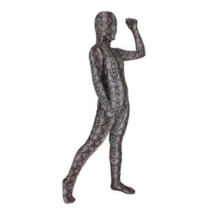 Yüksek Kalite Yetişkin Çocuk Yılan derisi deseni Cosplay Kostüm Cadılar Bayramı Yılan Lycar Zentai Seksi bodysuit Parti Jumpsuit