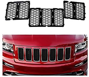 ABS Frente Car grades de malha Grille Inserções Decoração guarnição preto para Jeep Cherokee 2014-2016 Auto Acessórios Exterior