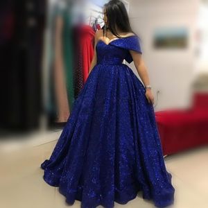 Royal Blue Sequined Prom Dresses One Shoulder A Line Shinning Cocktail Party Dress Yong Girls Homecoming Evening Gowns Sleeveless