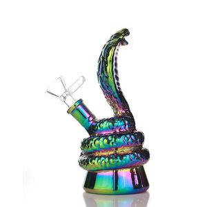 I tubi dell'acqua dell'animale di Bong di vetro del serpente 2,4 pollici dei variopinti dei variopinti con l'accessorio del fumo dell impianti di petrolio della ciotola
