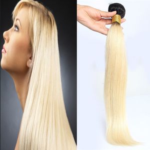 Human Hair Bundles 1 PC Ombre Human Włosy Dziewiczy Peruwiańskie Przedłużanie Włosów 100G 8 