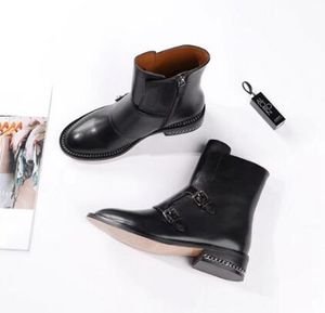 Hot Sale-New Womens Knight Ankle Motorcycle Low Heels Shoes Black Boots