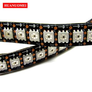 2M 5V 144LEDs / m APA102 endereçável 5050 Faixa de LED fita flexível 144Pixels / m APA-102C RGB Digital Pixel Luz TV preto PCB impermeável IP65