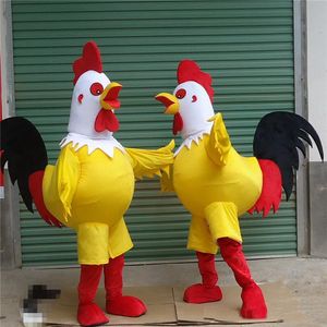 2020 factory sale hot cutest white red black yellow chicken mascot costume cartoon costume birthday party masquerade