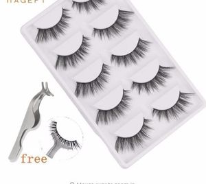 Wholesale tool set women for sale - Group buy 5 Pairs Fake Eyelashes d Hair Lashes Natural Long Cross Wimpers Beauty Makeup Women Tools Set False Eye Lashes