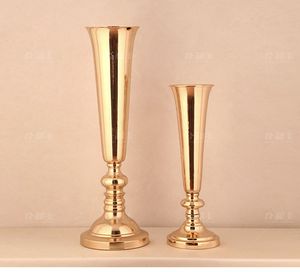 Novo estilo de ouro alto casamento flor stand decoração / não a peça central iluminada / metal pilar best0953