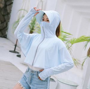 Summer Ladies Ice cream Sun block Clothing Outdoor Car Sun Block Face Uv Protection Hooded Sun Block Shawl