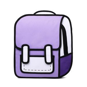 Tasarımcı-2D Karikatür Okul Sırt Çantası Çocuk Kız Ve Erkek Çizim Kare Back Çanta Comic Sırt Çantası Bolos Schoolbag Genç Muhtasar Çanta Için