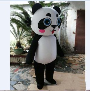 Fantasia de mascote de panda negra clássica Fantasia de mascote de panda gigante chinesa