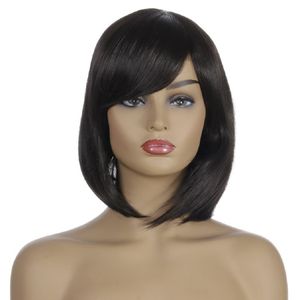 Düz peruklar kısa siyah doğal uzun sentetik peruk kadın moda saç peruk uzaydı