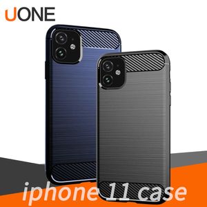 カーボンファイバー起毛テクスチャ TPU プロテクター電話ケースカバー iPhone 11 プロマックス XR XS MAX X サムスン S10 A20 A50 注 10 プラス LG Stylo5