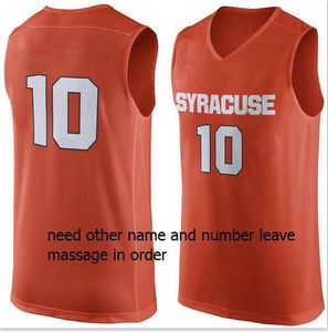 personalizzato XXS-6XL realizzato # 10 maglie da basket Syracuse Arancione uomo donna taglia S-5XL qualsiasi numero di nome