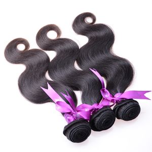 Rosa Hair Products Brasilianska Virgin 4PC Brazillian Body Wave 100% Human Hair Weaving Obehandlat Virgin Remy Human Hair Weft kan färgas