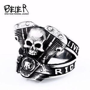 new arrive 316L Stainless Steel ring high quality Punk skull biker for men fashion Jewelry gift BR8-668