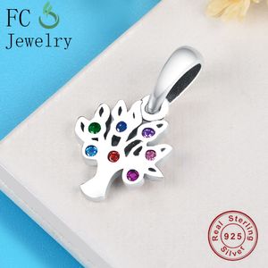 All'ingrosso-925 Sterling Silver Jewelry L'albero della vita di colore rosa CZ di colore della collana del pendente Catena europea Donne girocolli Trinket regalo 2018