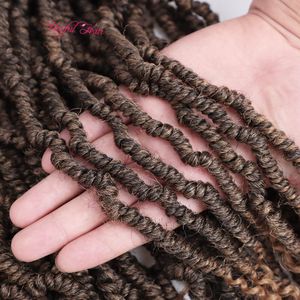 BOMB TWIST TPassion Spring Twists Synthetische Häkelhaarverlängerungen 14 18 Zoll Ombre Crochet Braids Fluffy Curly Bomb Twist Flechthaar