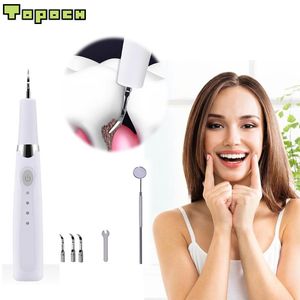 Portable Cordless Dental Scaler Ultrasonic Whitening Genuine Sonic Vibration Calculus Remover Household Intelligent Stains Tartar Cleaner Rechargeable