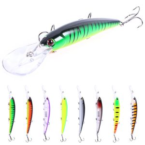 8st Minnow Fiske Lure Laser Hård Konstgjorda Bait 3D Ögon 16cm 21g Fiske Wobblers Pike Carp Bait Crankbaits Fiskehandtag