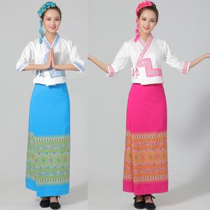 ternos traje tradicional Dai Tailândia Laos Mianmar mulheres Festival festa vestido vida Ásia vestuário étnica trajes elegantes
