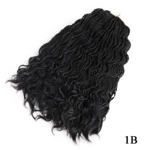 Pre Skręcone Fale Włosy Szydełkowe Kędzierzawy Senegalskie Twisty Half Curl Crochet Braids 16 inch Syntsetic Szydełkowe Rozszerzenia Włosów Brain 35strand